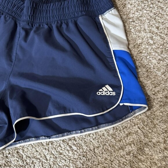 Adidas Shorts Womens Small Navy Blue Aeroready Running Athletic Dolphin Hem - Picture 2 of 8